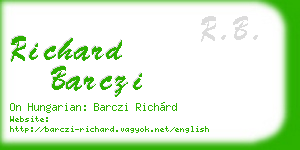 richard barczi business card